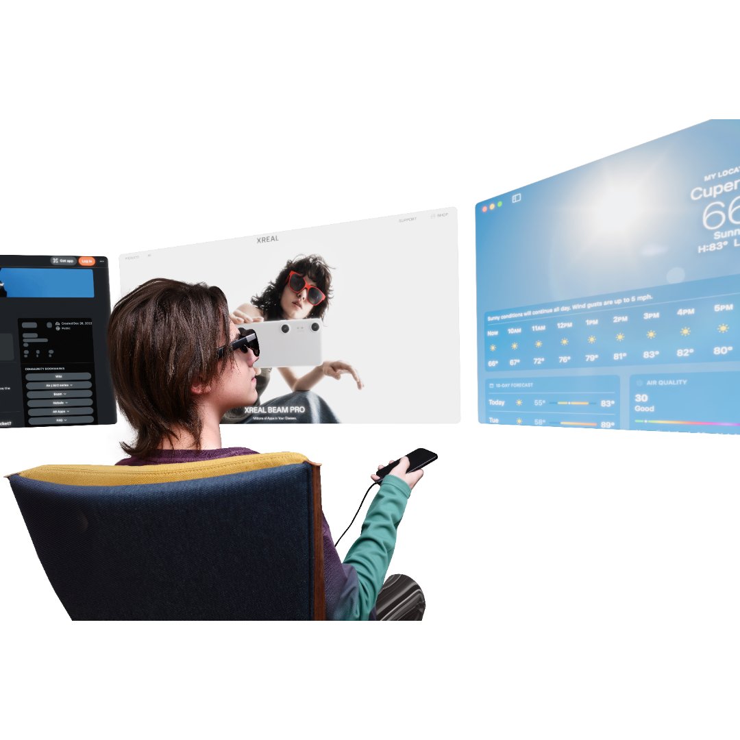 XREAL One ProでPCマルチディスプレイ時のイメージ画像