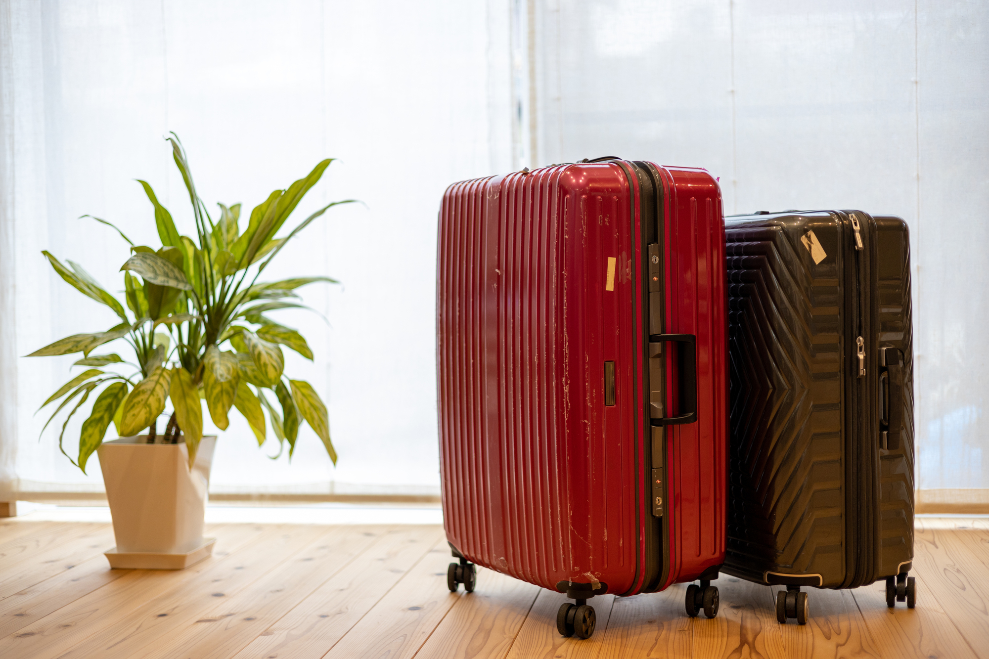 室内に置かれたスーツケース(使わないときの活用のイメージ)