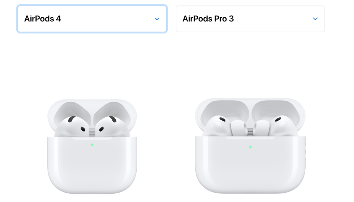 AirPods 4とAirPods Pro 3のスペック比較表