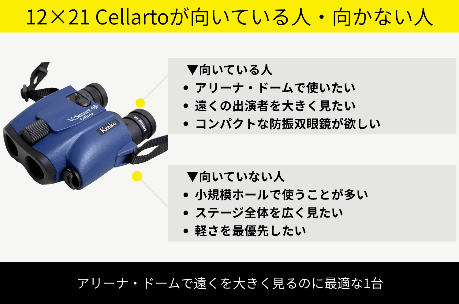 ケンコートキナーVC Smart 12×21 Cellartoが向いている人・向かない人