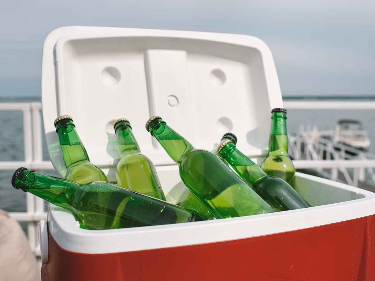 飲み物や食材を保冷するクーラーボックスとポータブル冷蔵庫
