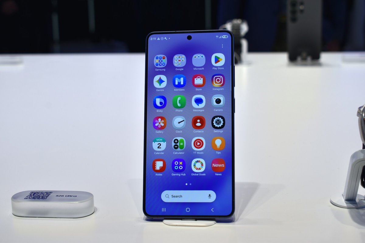 アプリを表示したGalaxy S26 Ultraの画面